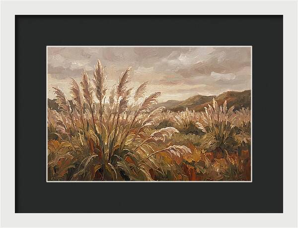Pampas Grass Field Glowing Silver