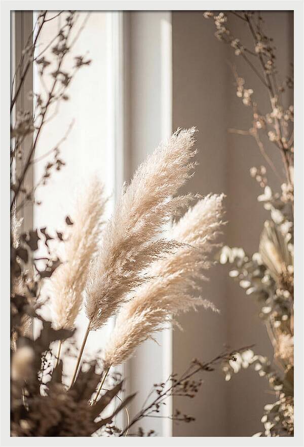 Pampas Grass Plumes Waving
