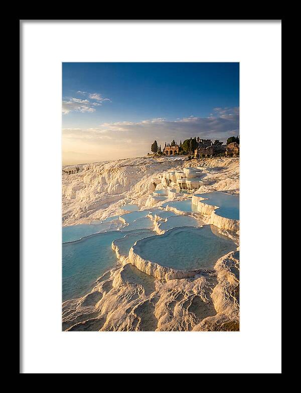 Pamukkale Travertine Terraces At Golden Hour