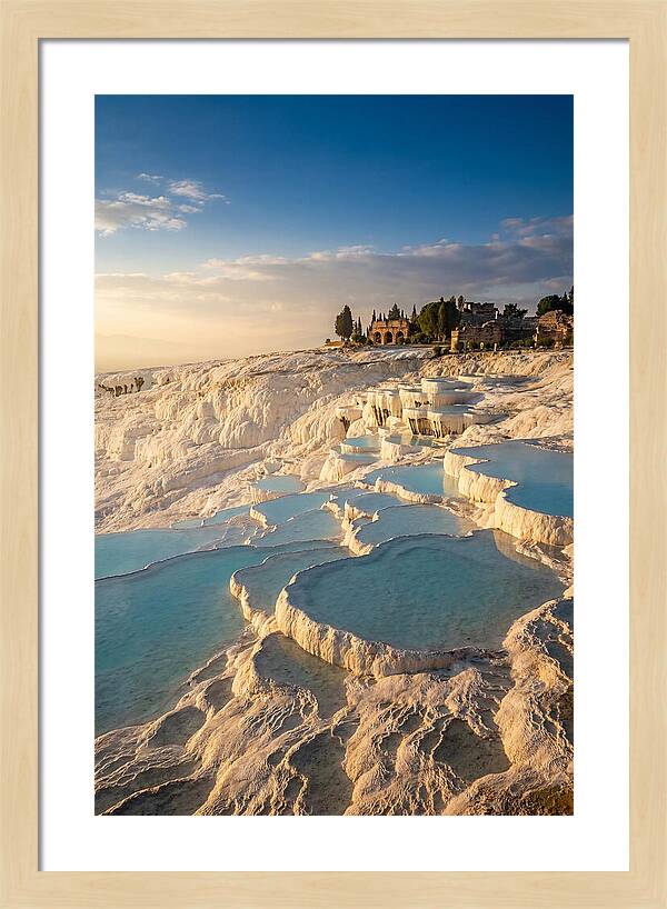 Pamukkale Travertine Terraces At Golden Hour