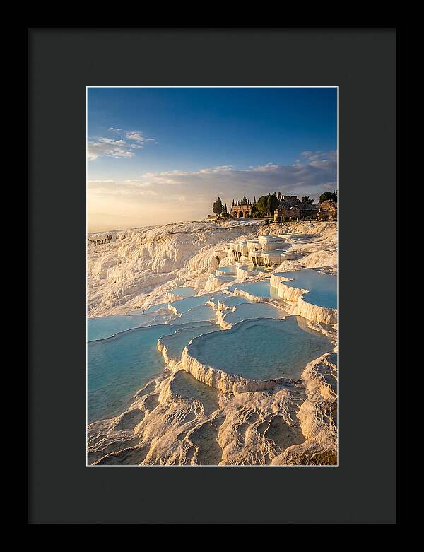 Pamukkale Travertine Terraces At Golden Hour