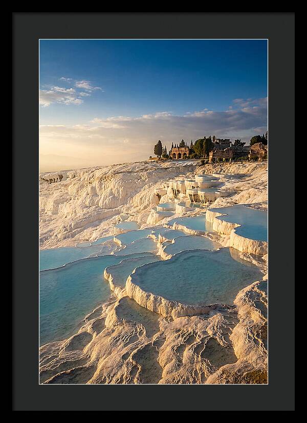 Pamukkale Travertine Terraces At Golden Hour