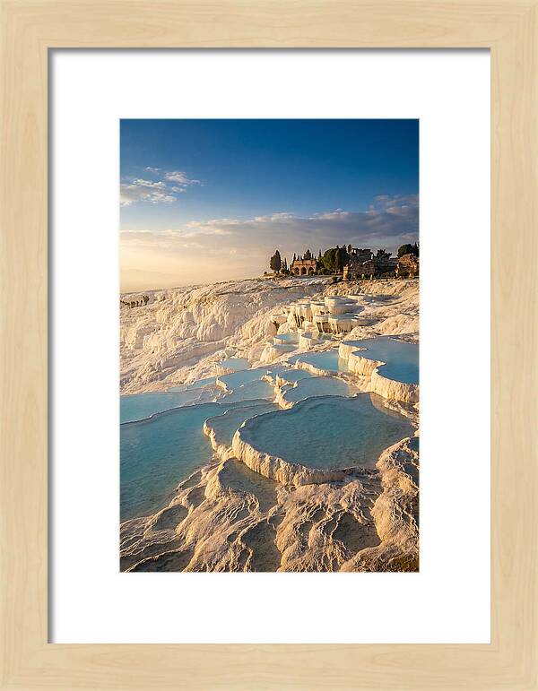 Pamukkale Travertine Terraces At Golden Hour