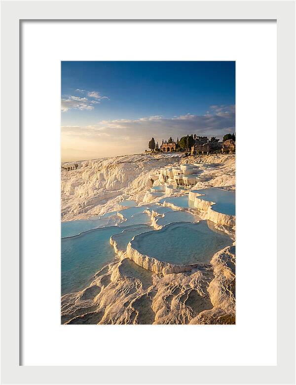 Pamukkale Travertine Terraces At Golden Hour