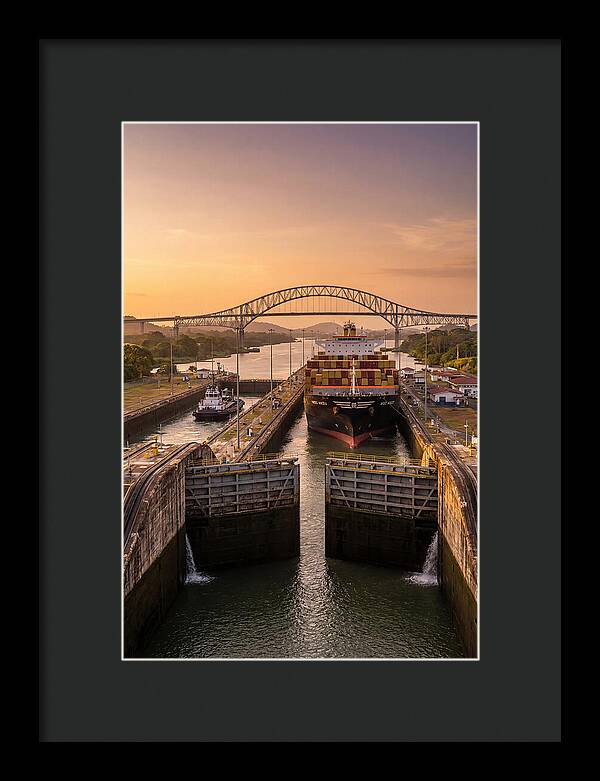 Panama Canal Miraflores Locks At Golden Hour