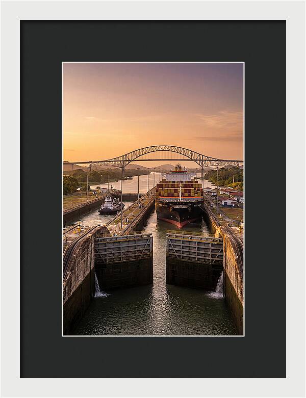 Panama Canal Miraflores Locks At Golden Hour