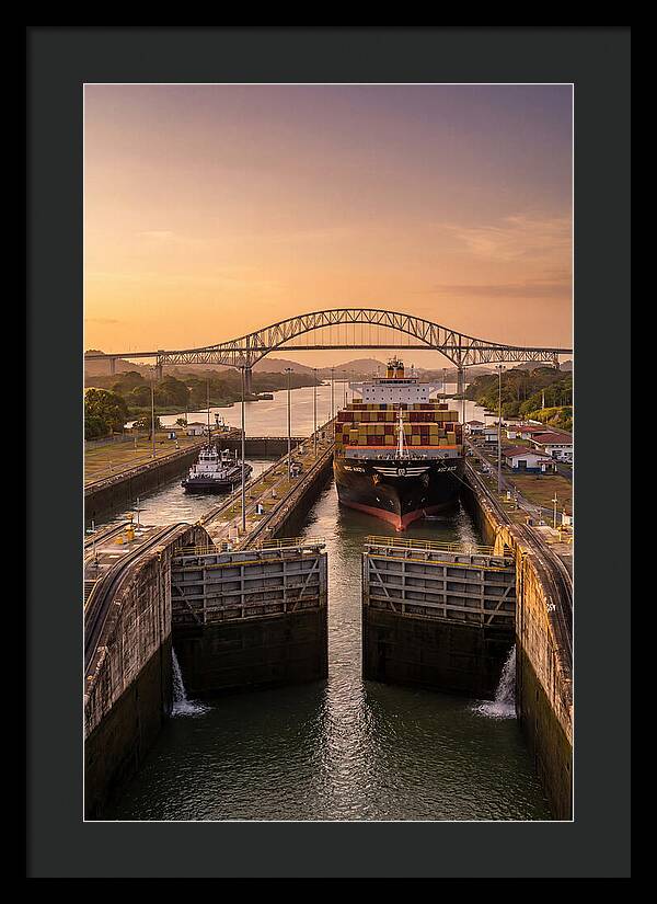 Panama Canal Miraflores Locks At Golden Hour