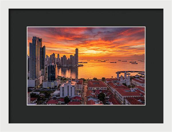 Panama City Skyline At Sunset