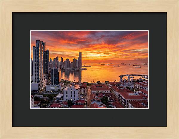 Panama City Skyline At Sunset