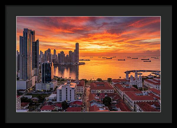 Panama City Skyline At Sunset