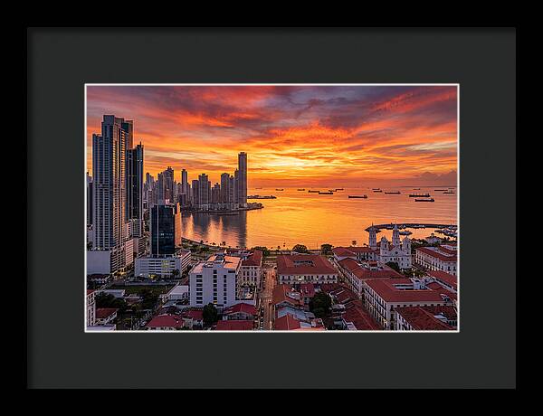 Panama City Skyline At Sunset