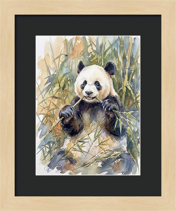 Panda Enjoying Bamboo