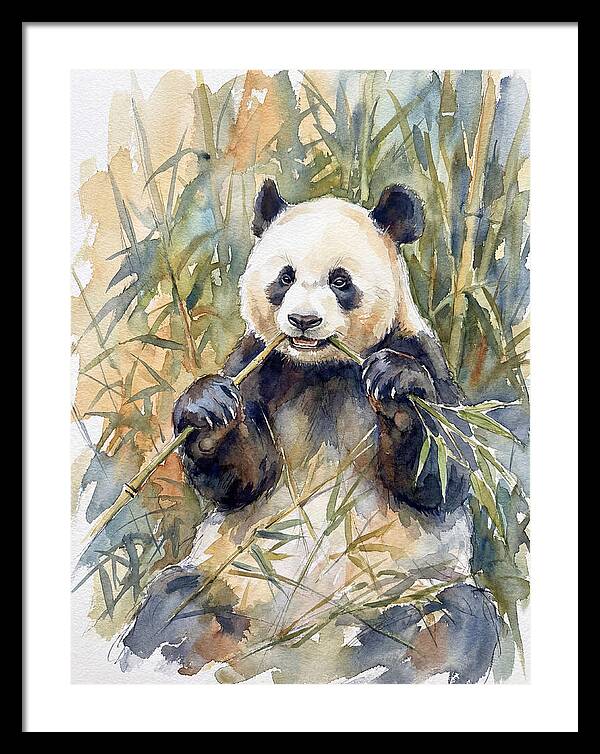 Panda Enjoying Bamboo