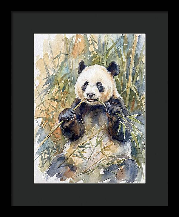 Panda Enjoying Bamboo