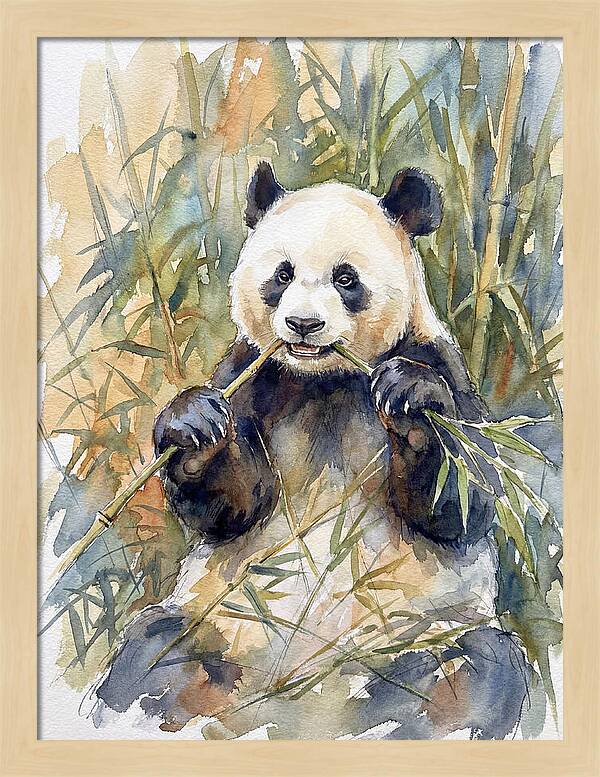 Panda Enjoying Bamboo