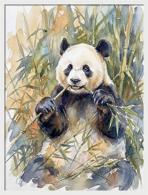 Panda Enjoying Bamboo