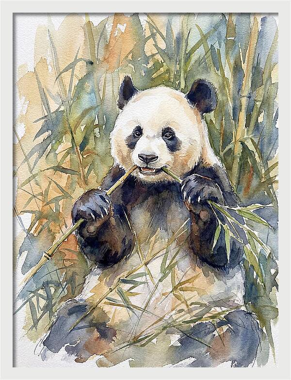 Panda Enjoying Bamboo