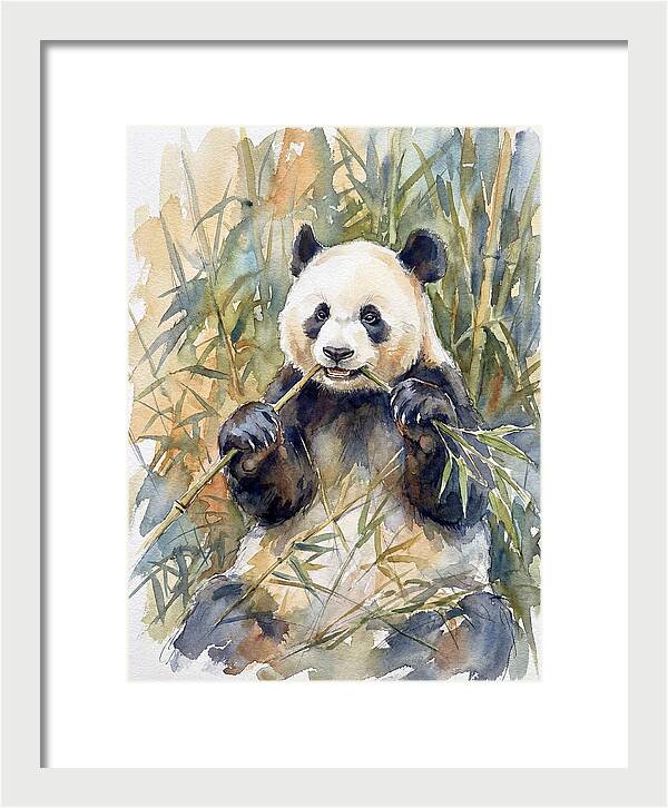 Panda Enjoying Bamboo