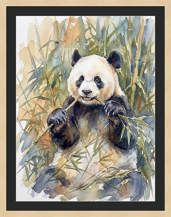 Panda Enjoying Bamboo