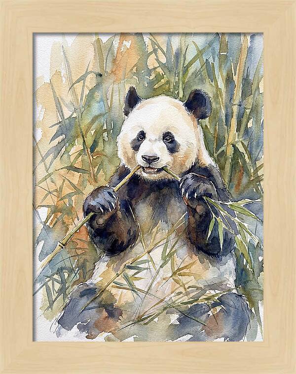 Panda Enjoying Bamboo