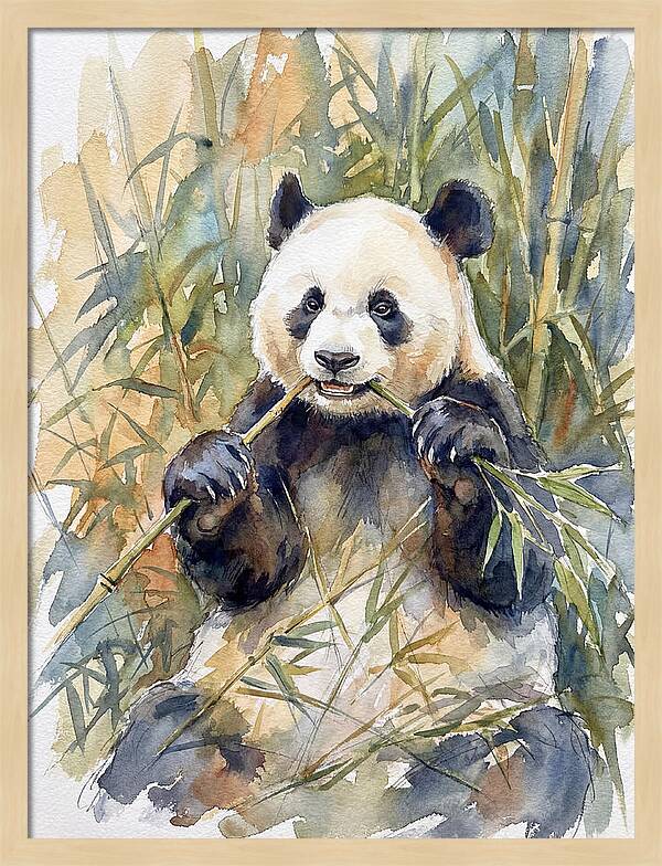 Panda Enjoying Bamboo