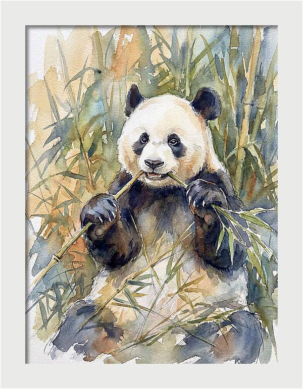 Panda Enjoying Bamboo