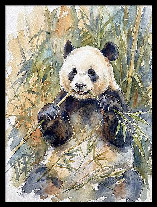Panda Enjoying Bamboo