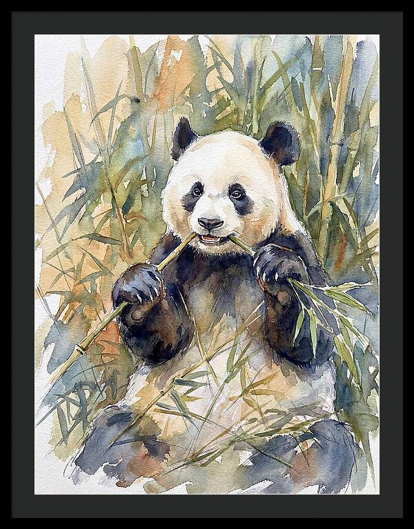 Panda Enjoying Bamboo