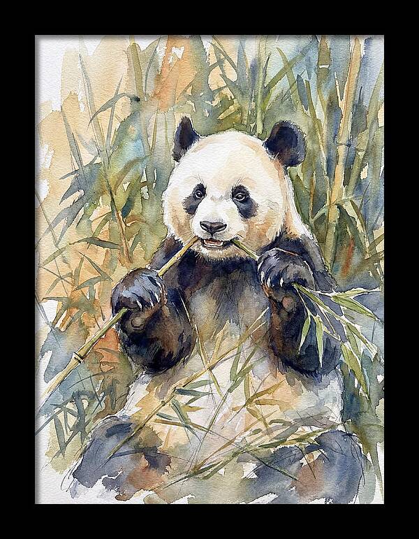 Panda Enjoying Bamboo