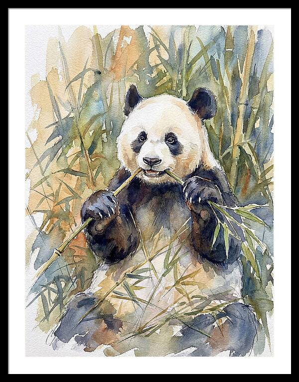 Panda Enjoying Bamboo