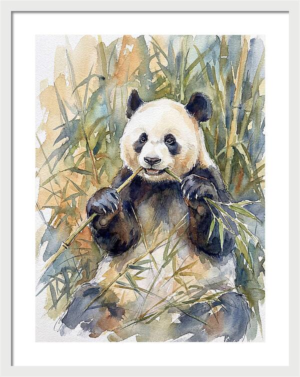 Panda Enjoying Bamboo