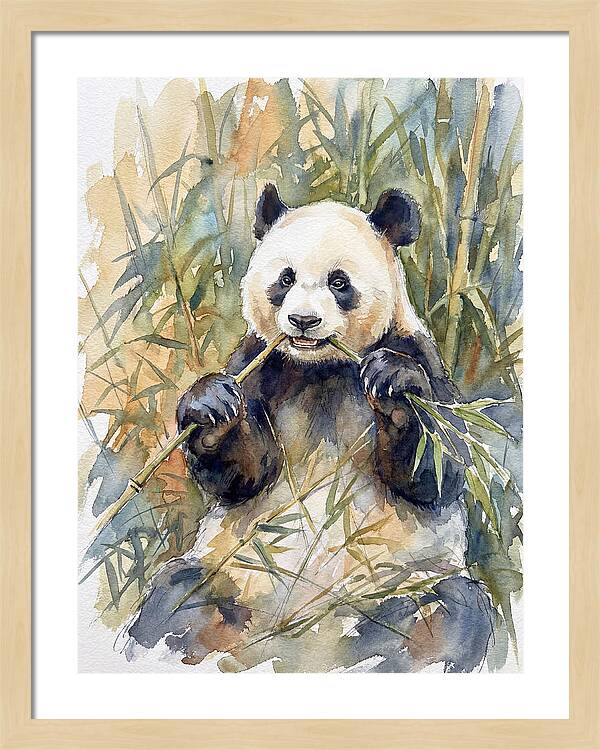 Panda Enjoying Bamboo
