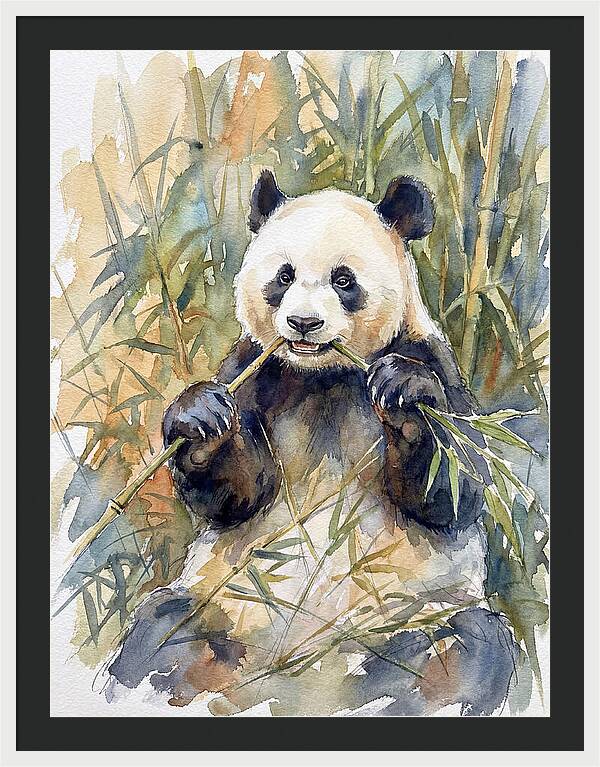 Panda Enjoying Bamboo
