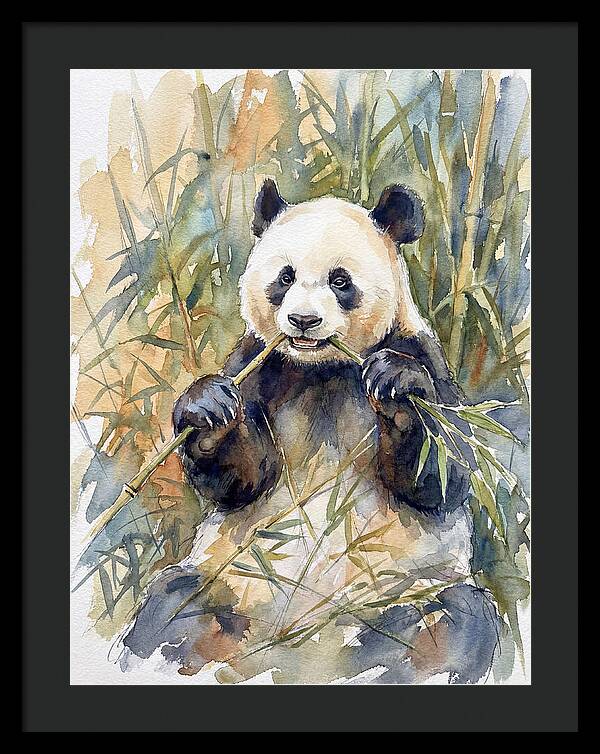 Panda Enjoying Bamboo