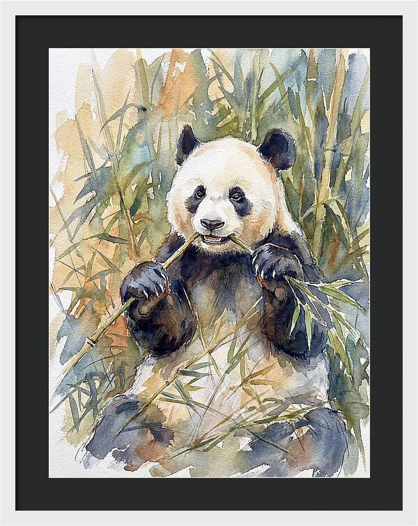 Panda Enjoying Bamboo