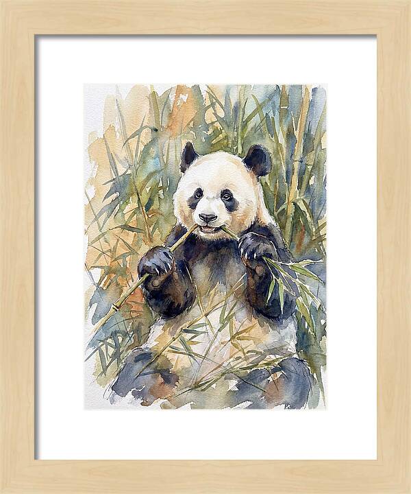 Panda Enjoying Bamboo