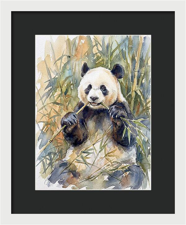 Panda Enjoying Bamboo