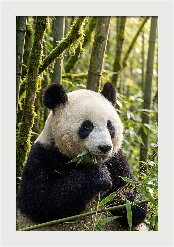 Panda Enjoying Bamboo Snack