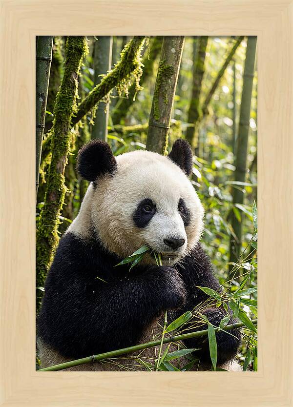 Panda Enjoying Bamboo Snack