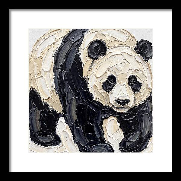 Panda In Palette Knife Style
