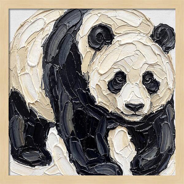 Panda In Palette Knife Style