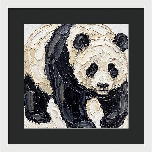 Panda In Palette Knife Style