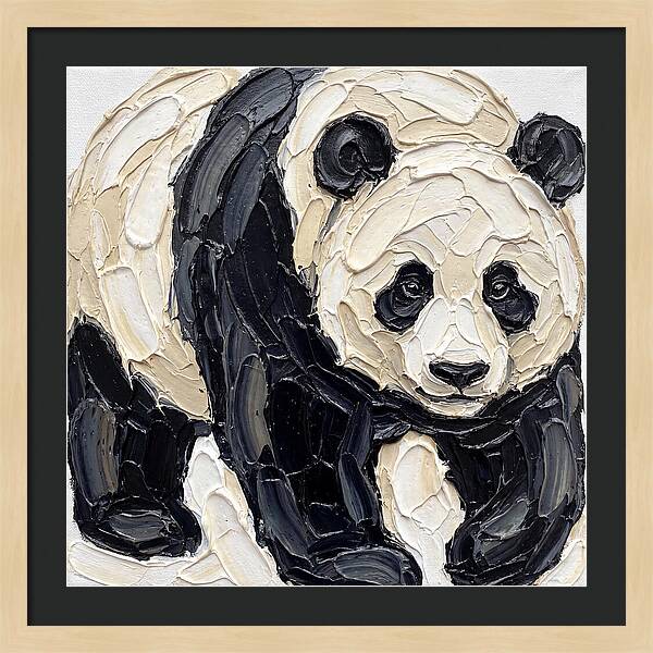 Panda In Palette Knife Style