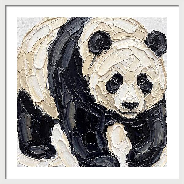 Panda In Palette Knife Style