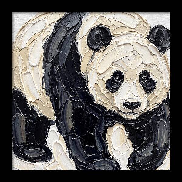 Panda In Palette Knife Style