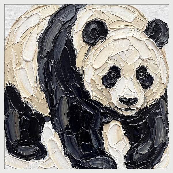 Panda In Palette Knife Style
