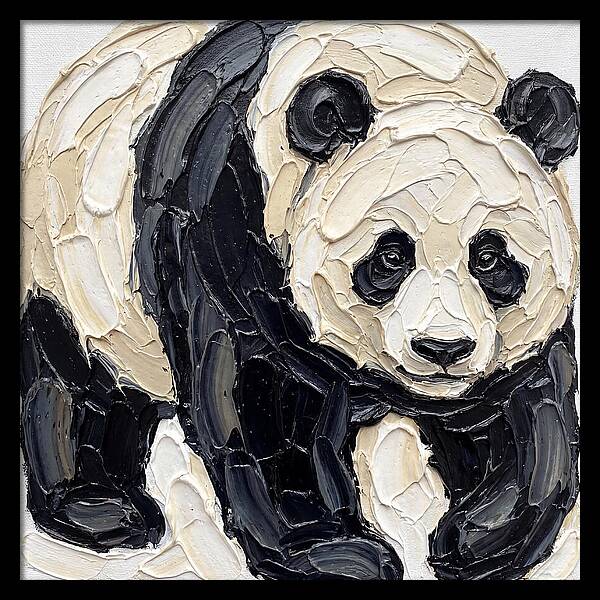 Panda In Palette Knife Style