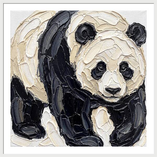 Panda In Palette Knife Style