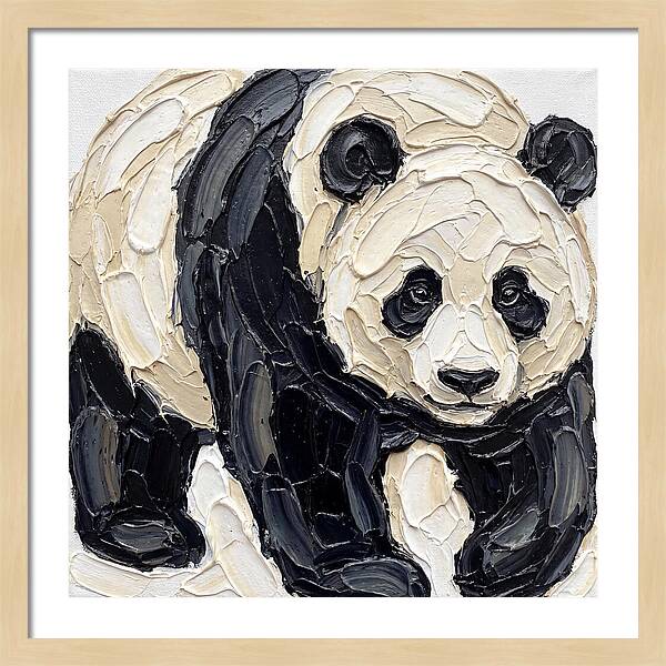 Panda In Palette Knife Style