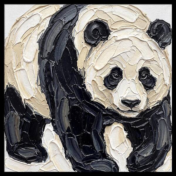 Panda In Palette Knife Style
